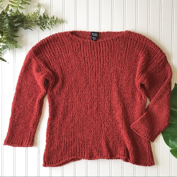 Eileen Fisher Sweaters - Eileen Fisher knit sweater top orange red